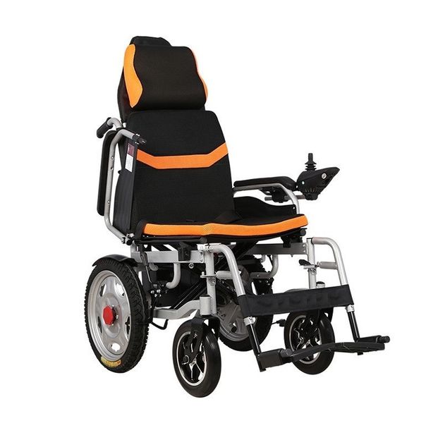 Складана електрична коляска для інвалідів з підголовником MIRID D6036C. Літієва батарея – 20аг. 0054 фото